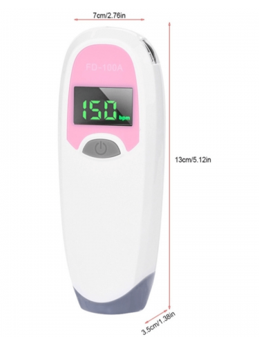 ALUGUEL - Doppler fetal lcd Medidor de ultra-som pré-natal com sonda de 2,5 MHz Monitor de frequência cardíaca para bebês. De bolso